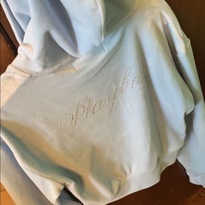 Blue soft playboy crop sweater